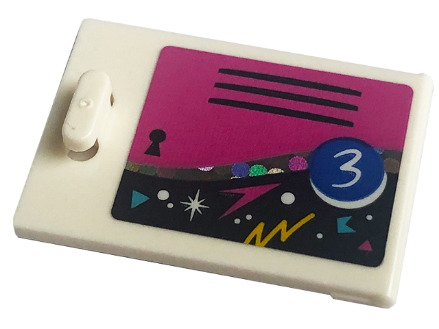 Container, Cupboard 2 x 3 x 2 Door with Locker, Number 3, Black Vent and Keyhole on Dark Pink Background Pattern (Sticker) - Set 41708