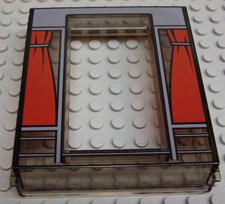 Door, Frame 2 x 8 x 8 with Red Curtains Pattern