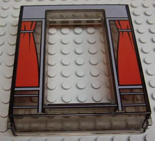 Door, Frame 2 x 8 x 8 with Red Curtains Pattern