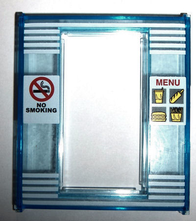 Door, Frame 2 x 8 x 8 with 'NO SMOKING' Sign, 'MENU', and White Stripes Pattern