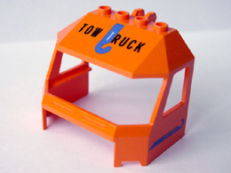 Windscreen 4 x 6 x 4 Cab with Hinge and 1 x 4 Bottom Cutout and 'TOW TRUCK' with Tow Hook Pattern