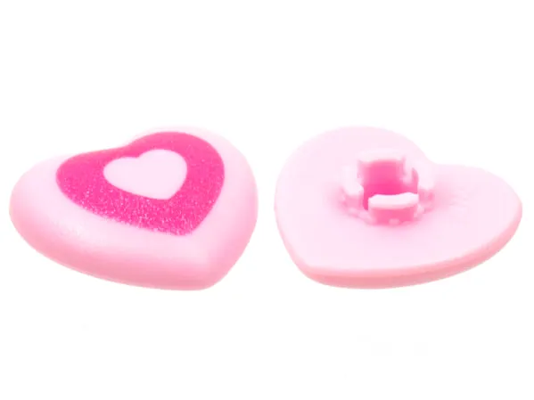 Clikits, Icon Heart 2 x 2 Large with Pin with Dark Pink Heart Cutout with Sparkles Pattern