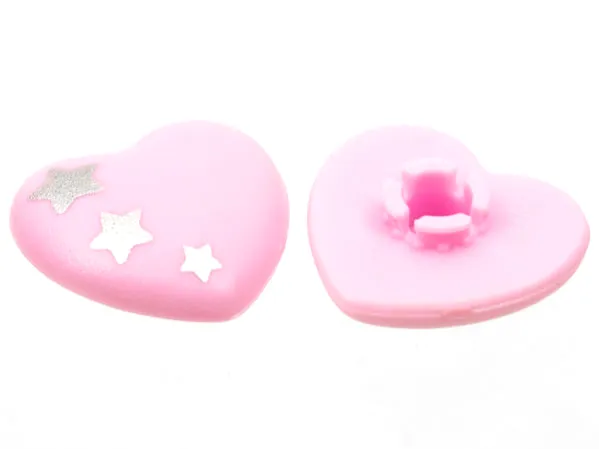 Clikits, Icon Heart 2 x 2 Large with Pin with 3 Silver Stars Pattern