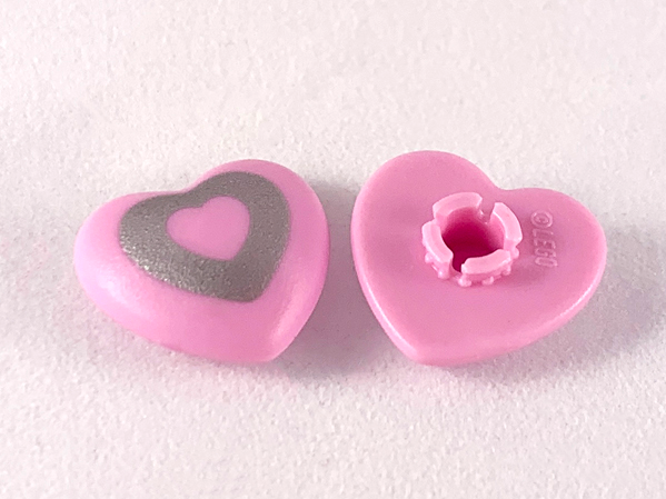 Clikits, Icon Heart 2 x 2 Large with Pin with Silver Heart Cutout Pattern