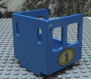 Duplo, Train Steam Engine Cabin with Yellow Oval and Number 1