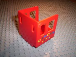 Duplo, Train Steam Engine Cabin 3 x 3 x 3 with Colorful 'CIRCUS' and 5 Dots Pattern