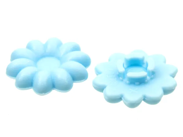 Clikits, Icon Flower 10 Petals 2 x 2 Small with Pin, Frosted (Solid and Transparent Colors)