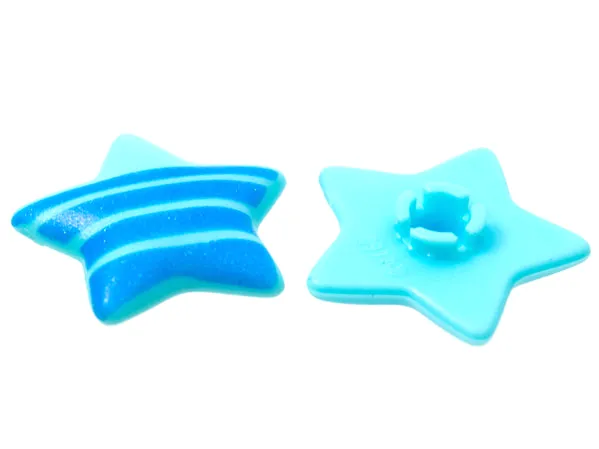 Clikits, Icon Star 2 x 2 Large with Pin with Blue Stripes with Sparkles Pattern
