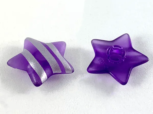 Clikits, Icon Star 2 x 2 Large with Pin with Silver Stripes Pattern