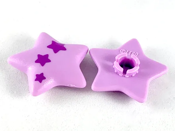 Clikits, Icon Star 2 x 2 Large with Pin with 3 Purple Stars Pattern