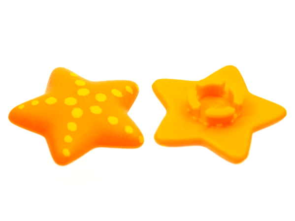 Clikits, Icon Star 2 x 2 Small with Pin, Frosted with Radiating Yellow Dots Pattern