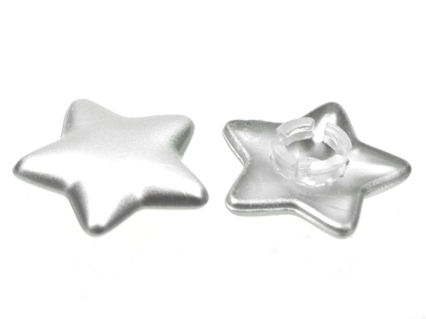 Clikits, Icon Star 2 x 2 Small with Pin, Frosted with Metallic Silver Coating Pattern