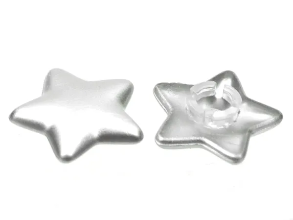 Clikits, Icon Star 2 x 2 Small with Pin, Frosted with Metallic Silver Coating Pattern