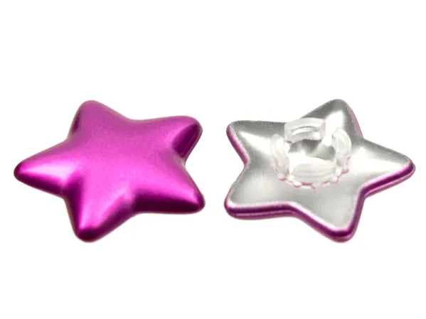 Clikits, Icon Star 2 x 2 Small with Pin, Frosted with Metallic Pink Coating Pattern