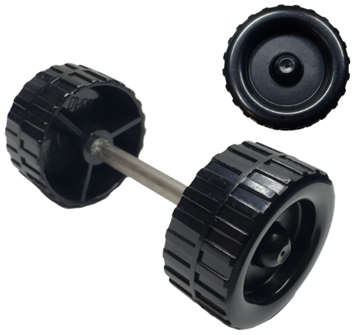 Duplo Wheel with Tread (28mm diameter) Double Assembly with Metal Axle