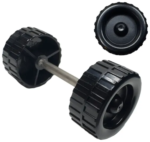 Duplo Wheel with Tread (28mm diameter) Double Assembly with Metal Axle