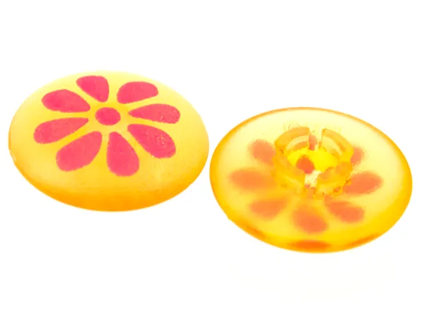 Clikits, Icon Round 2 x 2 Large with Pin with Dark Pink Flower with Sparkles Pattern