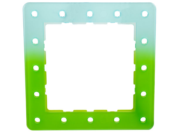 Clikits Frame, Square with 16 Holes with Color Graduating to Trans-Light Bright Green Pattern