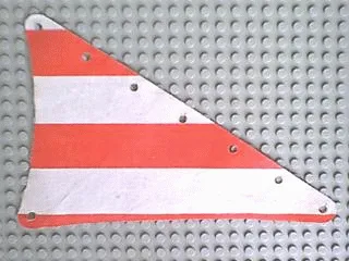 Cloth Sail Triangular 14 x 22 with Red Thick Stripes Pattern