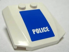 Wedge 4 x 4 x 2/3 Triple Curved with White 'POLICE' on Blue Background Pattern (Sticker) - Set 7741