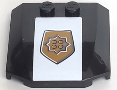 Wedge 4 x 4 x 2/3 Triple Curved with World City Gold Police Badge on White Background Pattern (Sticker) - Sets 4850 / 7030