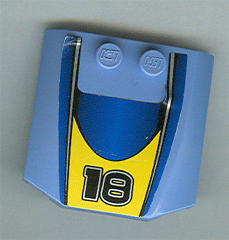 Wedge 4 x 4 x 2/3 Triple Curved with Number 18 Pattern (Sticker) - Set 8383