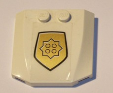 Wedge 4 x 4 x 2/3 Triple Curved with World City Gold Police Badge on Transparent Background Pattern (Sticker) - Set 4854