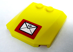 Wedge 4 x 4 x 2/3 Triple Curved with Mail Envelope Pattern (Sticker) - Set 7731