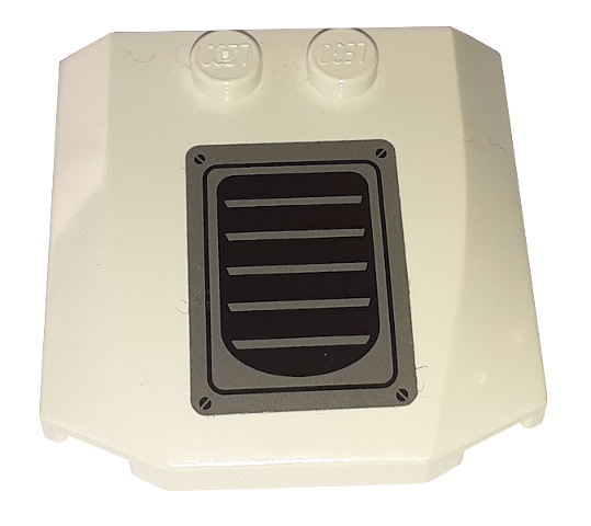 Wedge 4 x 4 x 2/3 Triple Curved with Black & Dark Gray Grille Pattern (Sticker) - Sets 4511 / 10158