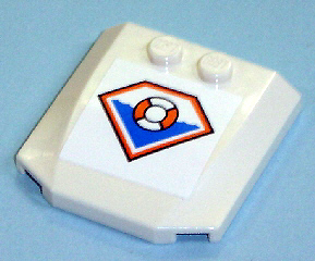 Wedge 4 x 4 x 2/3 Triple Curved with City Coast Guard Pattern (Sticker) - Set 7737