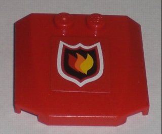 Wedge 4 x 4 x 2/3 Triple Curved with Fire Logo Pattern (Sticker) - Set 7206
