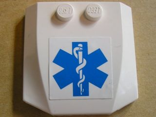 Wedge 4 x 4 x 2/3 Triple Curved with EMT Star of Life Pattern (Sticker) - Set 7902