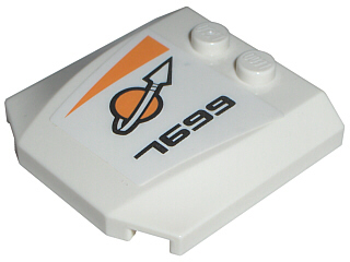 Wedge 4 x 4 x 2/3 Triple Curved with Modified Classic Space Logo and '7699' Pattern Model Left (Sticker) - Set 7699