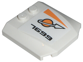 Wedge 4 x 4 x 2/3 Triple Curved with Modified Classic Space Logo and '7699' Pattern Model Right (Sticker) - Set 7699