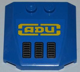 Wedge 4 x 4 x 2/3 Triple Curved with Yellow 'ADU' and 3 Vents Pattern (Sticker) - Set 7066