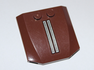 Wedge 4 x 4 x 2/3 Triple Curved with Two Silver and Pearl Dark Gray Stripes with Black Border Pattern (Sticker) - Set 7753