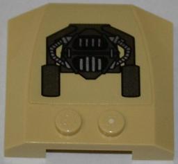 Wedge 4 x 4 x 2/3 Triple Curved with Batman Tumbler Mechanical Pattern (Sticker) - Set 76001