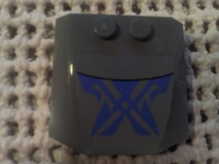 Wedge 4 x 4 x 2/3 Triple Curved with Black Line and Blue Markings Pattern (Sticker) - Set 7962