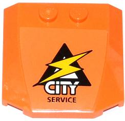 Wedge 4 x 4 x 2/3 Triple Curved with Lightning Bolt, 'CITY' and 'SERVICE' Pattern (Sticker) - Set 60054