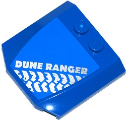 Wedge 4 x 4 x 2/3 Triple Curved with Silver 'DUNE RANGER' and Tire Tracks Pattern (Sticker) - Set 60082