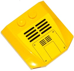 Wedge 4 x 4 x 2/3 Triple Curved with Grilles, Hatches and Screws Pattern (Sticker) - Set 60074