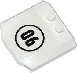 Wedge 4 x 4 x 2/3 Triple Curved with '06' in Black Circle Pattern (Sticker) - Set 60086
