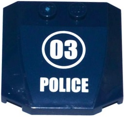 Wedge 4 x 4 x 2/3 Triple Curved with '03' in White Circle and 'POLICE' Pattern (Sticker) - Set 60069