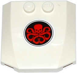 Wedge 4 x 4 x 2/3 Triple Curved with Red Hydra Logo in Black Circle Pattern (Sticker) - Set 76041