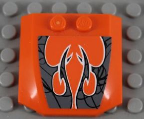 Wedge 4 x 4 x 2/3 Triple Curved with Black and Silver Pattern (Sticker) - Set 8162