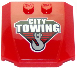 Wedge 4 x 4 x 2/3 Triple Curved with 'CITY TOWING' and Hook Pattern (Sticker) - Set 60137