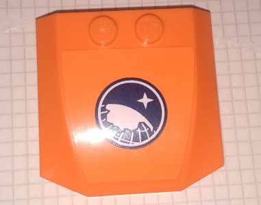 Wedge 4 x 4 x 2/3 Triple Curved with Arctic Explorer Logo on Orange Background Pattern (Sticker) - Set 60062