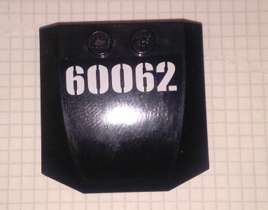 Wedge 4 x 4 x 2/3 Triple Curved with White '60062' on Black Background Pattern (Sticker) - Set 60062