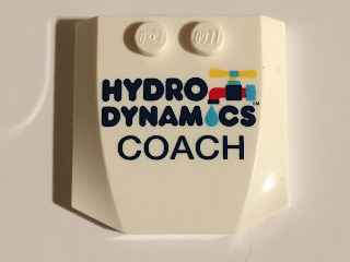 Wedge 4 x 4 x 2/3 Triple Curved with Dark Blue 'HYDRO DYNAMICS COACH' and Faucet Pattern