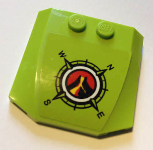 Wedge 4 x 4 x 2/3 Triple Curved with Volcano Explorers Logo Compass Pattern (Sticker) - Set 60125